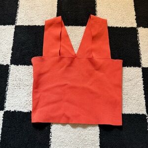 Bodycon coral knit top